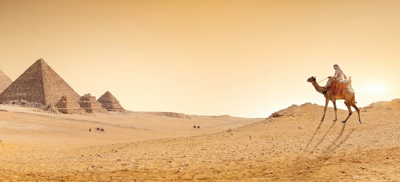 Desert and pyramids